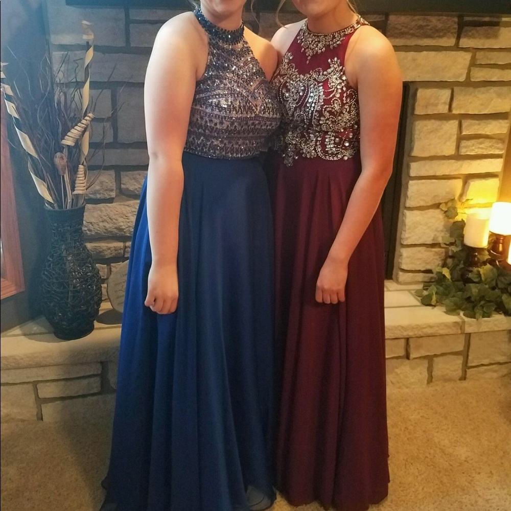 Sherri Hill royal blue 2 piece dress